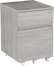 Grey Techni Mobili Rolling 2-Drawer Vertical Filing Cabinet With Lock And - £97.52 GBP