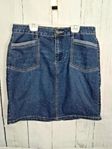 Dressbarn Woman&#39;s Skirt Blue Jean Short Denim Straight Skirt Size 10 - $16.88