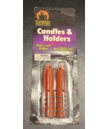 Pumpkin Masters Twist In Candle and Holder Orange Jack O Lantern Halloween - $8.99