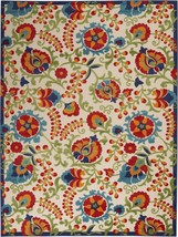 8&#39; X 11&#39; Multicolor Floral Indoor Outdoor Area Rug - $4,852.11 MXN