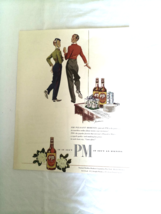 1946 PM Whiskey Ad with Bellman and Bellhop For Pleasant Moments - $184.10 MXN