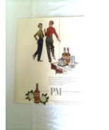1946 PM Whiskey Ad with Bellman and Bellhop For Pleasant Moments - $184.10 MXN