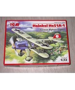 ICM 72193 German Biplane Fighter Heinkel He51A-1 Plastic Model Kit 1/72 - £15.68 GBP