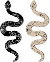 Set of 2 Earthy Room Wall Decor Boho Witchy Cute Wooden Snake Decor Natural Aest - £18.79 GBP