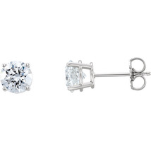 Round Diamond Stud Earrings 14k White Gold (1.01 Ct I VVS2-VS1 Clarity GIA ) - £2,082.24 GBP