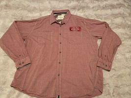mens long sleeve button down shirts XXL Budweiser Logo Patch - £12.66 GBP