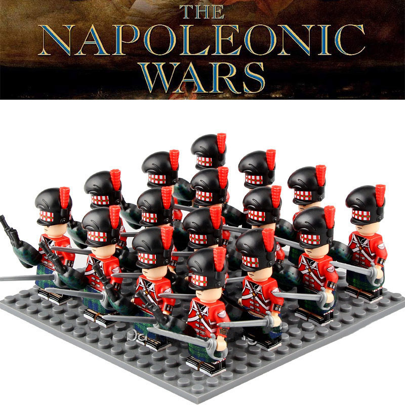 16pcs Napoleonic Wars Great Britain Scottish Bagpiper Minifigure Building Blocks