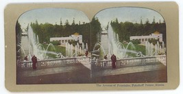 c1900&#39;s Colorized Stereoview The Avenue of Fountains, Peterhoff Palace, Russia - £7.46 GBP
