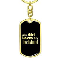 Dachshund v2 - Luxury Dog Tag Keychain 18K Yellow Gold Finish - £28.10 GBP