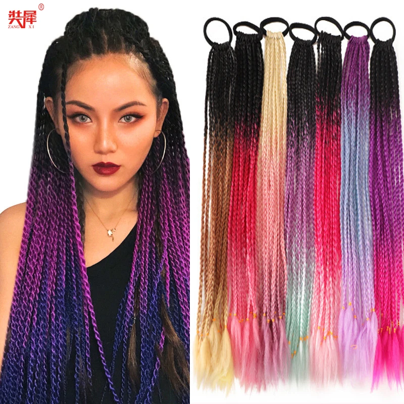 Ponytail Hair Synthetic Braiding 24&quot; Ponytail Hairpiece With Rubber Band... - £12.60 GBP+