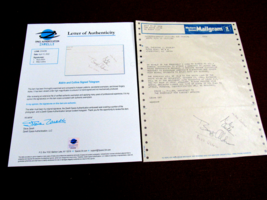 Michael Collins Buzz Aldrin Apollo 11 Astronauts Signed Auto Wh Mailgram Zarelli - £1,012.03 GBP