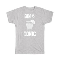 Gin Tonic Cocktail : Gift T-Shirt Grayscale Poster Glass Ice Diy Party Decoratio - £20.07 GBP