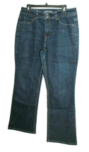 Nine West J EAN S Size 12 Dark Blue Boot Cut Flat Front Flap Buttoned Pockets - £14.52 GBP