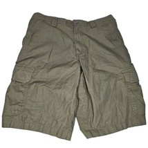 Eddie Bauer Cargo Shorts Mens 32 Green Outdoor Work Cotton Pockets Hiking - £19.45 GBP