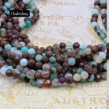 Natural Chalcedony Beads – 3–3.5mm Faceted Round Gemstone Beads – Mixed ... - $3.95