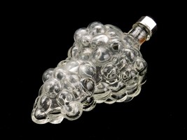 Clear Glass Grape Cluster Cologne Bottle, Screw Cap, Vintage, Made In France - £19.54 GBP