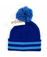 Cat &amp; Jack ~ Pom Knit Beanie Hat ~ One Size Boys ~ 2 Shades Blue ~ Strip... - $215.54 MXN
