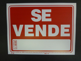 Se Vende For Sale Sign Nice Red Sign New Fast Free Shipping New 9&quot;x12&quot; S36 - £3.94 GBP