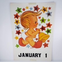 Vintage 1968 Classroom Poster Print Atrelle Dill Roberta Ross January 1 New Year - $52.49