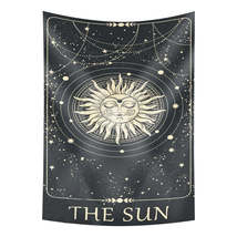 Anyhouz Tapestry Gray Sun 150X150 cm Tarot Card Psychedelic Scene Art Hippie Boh - £29.01 GBP