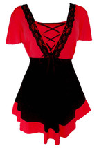 2X 16 18 Ruby Red Eye Candy Corset Top Empire Plus Size Empire Waist - £34.92 GBP