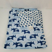 SL S L Home Fashions Blue White Shark Scribble Swirl Polka Dots Soft Blanket Boy - £55.38 GBP