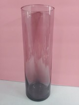 Large 10 1/2” Tall 3 1/4&quot; wide Libbey purple Glass Cylinder Vase-USA-LN B45 - £13.53 GBP