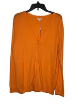 Gap Women&#39;s Cardigan Sweater Button Front Silk V-neck Orange Large NWT - £20.69 GBP