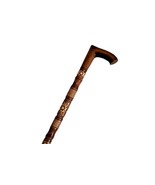 Wooden walking cane, Rustic walking stick made of wood, Pretty handcarve... - £90.11 GBP