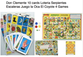 Don Clemente Loteria10 Cards + Serpientes Escaleras La Oca El Coyote 4 Games - £11.68 GBP