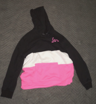 No Boundaries Women Black White Pink Pullover Hoodie Size XL 15-17 - $17.81