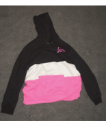 No Boundaries Women Black White Pink Pullover Hoodie Size XL 15-17 - $24.19 CAD