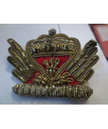 Vintage embroidered made in India Crown Gold thread Hat Pin - $18.53