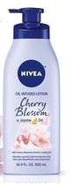 NIVEA Oil Infused Lotion, Cherry Blossom &amp; Jojoba Oil, 16.9 Fl. Oz. - £8.60 GBP