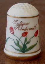 1978 Franklin Porcelain Bloemen Van Nederland Thimble Tulipa Rembrandt, CRACKED - £3.93 GBP