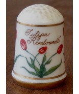 1978 Franklin Porcelain Bloemen Van Nederland Thimble Tulipa Rembrandt, ... - $6.69 CAD