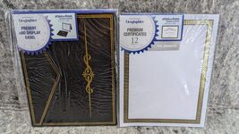Geographics Certificate Presentation Easel, 8 1/2" x 11" + 12 Foil Certi... - $9.99