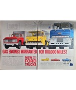 FORD TRUCKS Heavy Duty - Dual Ad - 100,000 Miles -1960 Vintage Print Ad - $14.10
