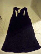 WOMEN&#39;S/JRS LILU RACERBACK LOOSE TANK TOP SOLID BLACK NEW $20 - $12.99