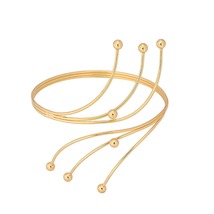18K Gold-Plated Beaded Bypass Arm Cuff - £11.79 GBP