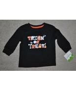 Boys Halloween Shirt Trick or Treat Long Sleeve Black Jumping Beans-sz 6... - £7.76 GBP