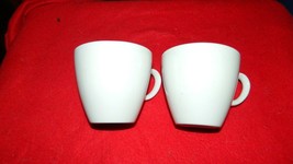 CORNING GLASS WORKS CENTURA COFFEE CUPS x 2 WHITE GENTLY USED FREE USA SHIP - £11.19 GBP