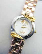 Gorgeous Ladies Rose Tone Black Hills Gold Bracelet Wrist Watch Leaves - £39.53 GBP