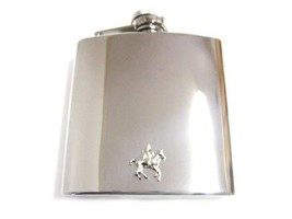 6 Oz. Stainless Steel Flask with Horse Riding Pendant - $54.99