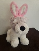 Dan Dee Puppy Dog Grey White Pink Bunny Ears Plush Stuffed Animal Easter - £17.89 GBP