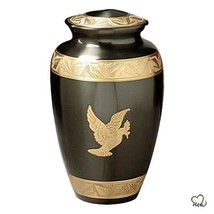 Large/Adult 200 Cubic Inch Brown Flying Dove Religious Funeral Cremation Urn - £175.85 GBP