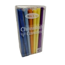 Rite Lite Chanukah Candles 45 Multicolor Pieces Fits Most Menorahs for H... - $10.36