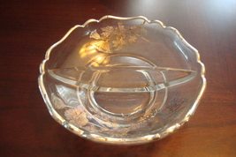 Compatible with Vintage Glass Crystal 2 division Fluted Bowl Compatible with Ste - £16.92 GBP