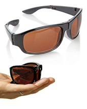 HD Vision Fold Aways Sunglasses Deluxe- 2 Pack (Black) - £11.98 GBP