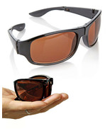 HD Vision Fold Aways Sunglasses Deluxe- 2 Pack (Black) - £11.78 GBP